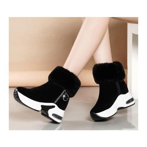 Winter womens sports boots warm plush snow boots leisure platform ankle boots