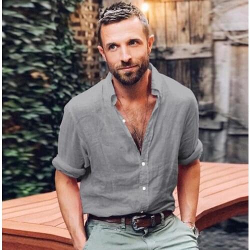 ZOEQO Mens Linen Shirts