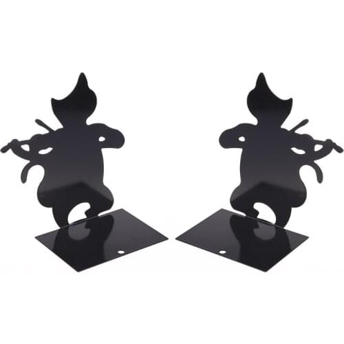 1 Pair Metal Bookends Hollow-out Book Stands Lightweight Durable Book Holders Non-Slip Book Ends Book Supports