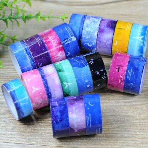 10 PCS/lot Starry Sky Washi Tape 1.5*2.3M DIY Decor Scrapbooking Sticker Masking Tape Adhesive Cartoon Small Tape Colored Tape