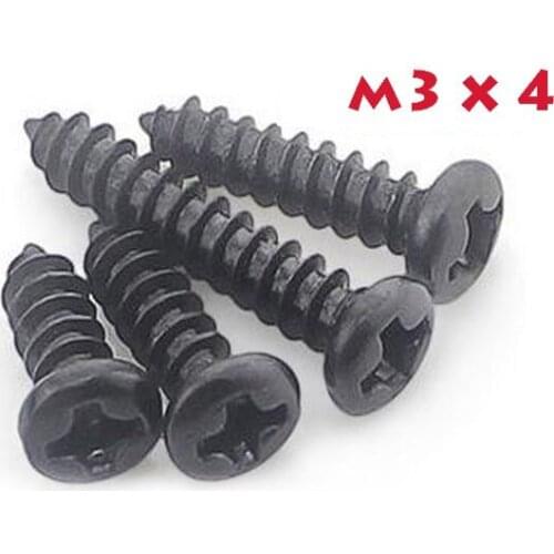 2000Pc M3*4 M3X4 BK Philips Cross Head Screw Self Tapping Cross Bolt Screw Countersunk Head Self tapping Electronic Screw