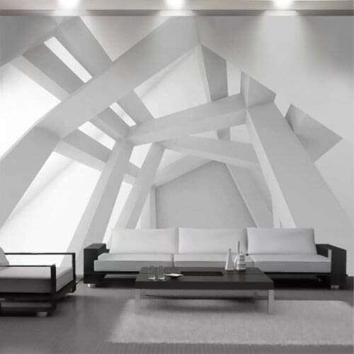 3d Geometric Wallpaper Expansion Space White Building Drawing Home Improvement Living Room Bedroom Painting Mural Wallpapers