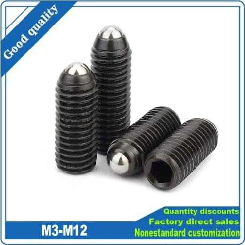 5/20x Black Grade 12.9 Alloy Steel Hex Hexagon Socket Allen Spring Ball Plunger Grub Point Set Screw Bolt M3 M4 M5 M6 M8 M10 M12