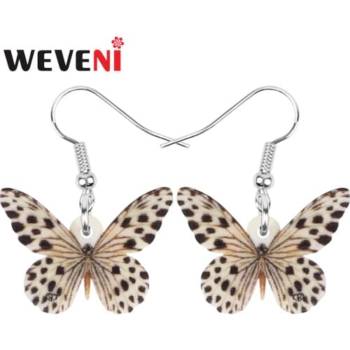 WEVENI Acrylic Spot Monarch Butterfly Earrings Insect Animal Dangle Drop Jewelry For Women Girl Festival Classic Gift Decoration