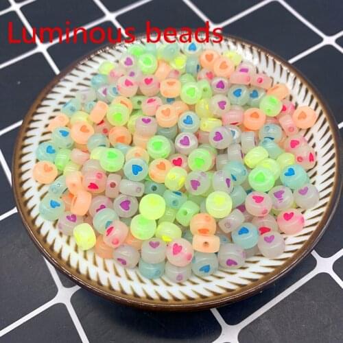 New 100pcs /lot 6mm Acrylic Spaced Beads Round Shape Love Heart For DIY Jewelry Making Handmade Bracelet#12
