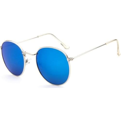 Colorful Lens Sunglasses Metal Round Frame Glasses Pilot Sun Glasses Eyewear Decoration Shades Goggles for Women Men Couple