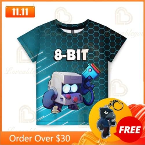 Cartoon Star, Tshirt Tops Teen Clothes Shoot Kids T-shirts Leon Shooting Game 3D Print T-shirt Boys Girls Cute Shirts