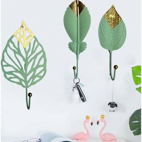 Creative Mini Hook Coat Hanger Key Holder Wall Home Decoration Accessories Household Green Gold Door Window Organization Shelf