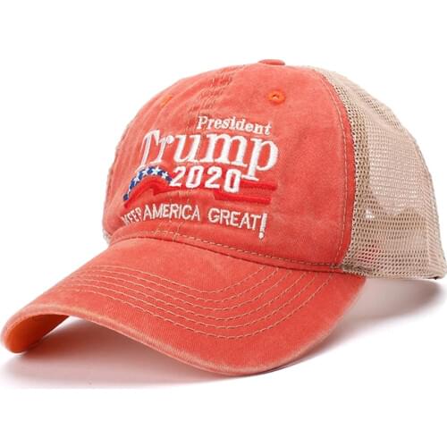Men Women American PresidenBaseball Cap Washed Embroidered Mesh Hat Headwear Adjustable Back Closure Baseball hat
