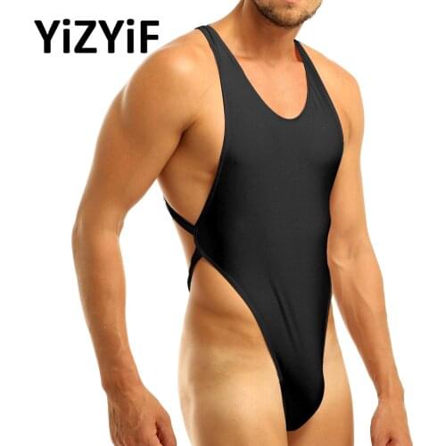 Mens Sexy One-piece Lingerie Crossover G-String Thong Leotard Bodysuit Underwear