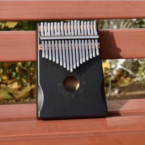Music Instrument Carlimba,Portable Thumb Piano Solid Wood Wooden Mbira 17-Tone Kalingba Keyboard For Performance Recording Party