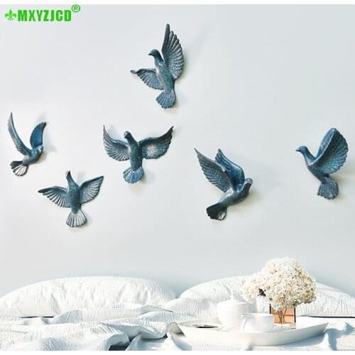 Wall-mounted Pigeon Ornaments Three-dimensional Animal Sculpture Background Wall Wings Crafts Home Accessories Accessories