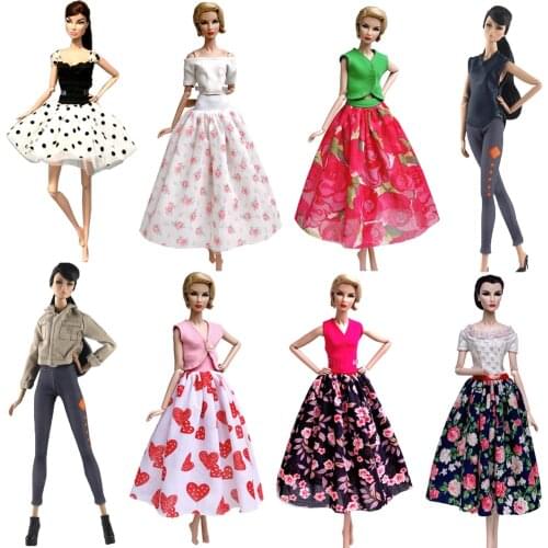 NK 1x Party Doll Dress Top skirt Clothes for Barbie Doll Accessories Costume Play House Casual Dressing Up child Toys Gift 07 JJ