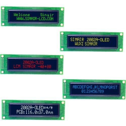 Real OLED 16 PINS 116x37mm 5V Pannel 20*2 Screen 20x2 2002 Charcter LCD Display Module WS0010 for Audio equipment