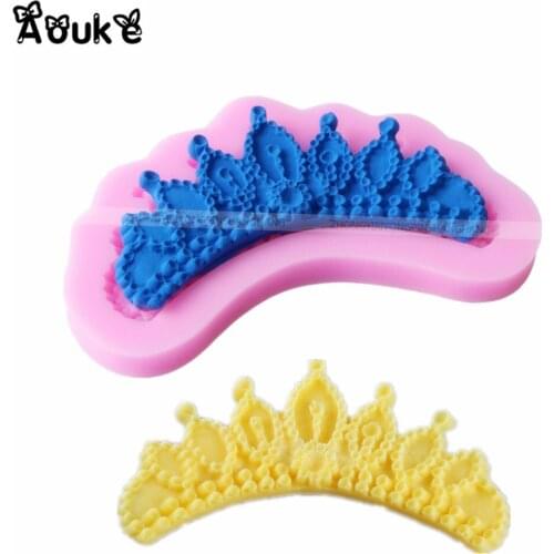 3D Embossed Liquid Silicone Mold Fondant Molds Chocolate Crown Shape Cake Decoration Tools DIY Kitchen Baking Accessories C063