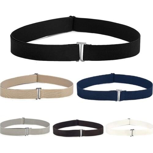 New Waistband Women Invisible Belt Buckle Plastic Comfortable Elastic Belt For Women Men Adjustable No Show Web Belt For Jeans