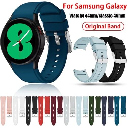 Original Silicone Watchbands for Samsung Galaxy Watch 4 Classic 42MM/46mm Bracelet Smart Sport Strap for Galaxy watch4 40MM/44mm