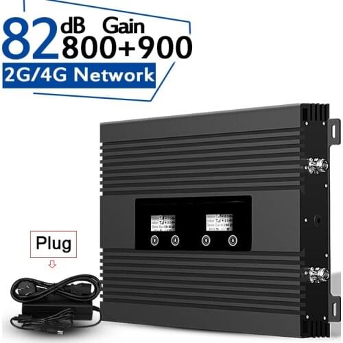 Big Power 4G LTE 800 GSM 900 Mhz Cellular Signal Repeater GSM Band 20 Booster LCD Display 4G LTE 800 Signal Amplifier 82dB Gain
