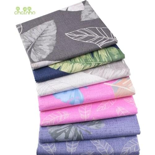 Chainho,Leaves Series,Printed Twill Cotton Fabric For DIY Quilting&Sewing Baby&Children/Sheet,Pillow,Cushion Material,50x160cm