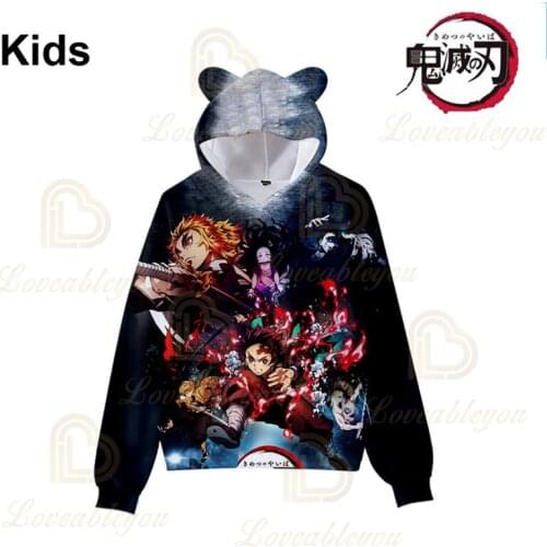 Kimetsu no Yaiba Hoodies Japen Anime Demon Slayer 3d Hoodie Sweatshirt Men Women Harajuku Long Jacket Coat Teen Clothes
