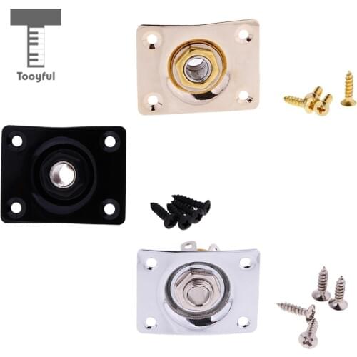 Tooyful 3Pcs Rectangle Guitar Jack Plate w/ Screws Replacement Parts for ST