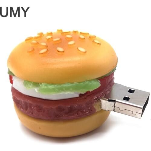 USB Flash Drive Pendrive 4GB 8GB 16GB 32GB 64GB Cartoon Hamburger Memory Stick U Disk Real Capacity Pen Drive USB Stick