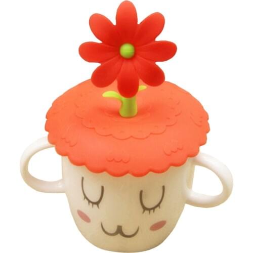 XUNZHE 4pcs/set Cover For Cup Lace Silicone Flowers Cover Cup Heat Insulation Cup Cover Dustproof Leak Proof Reusable cup Cover