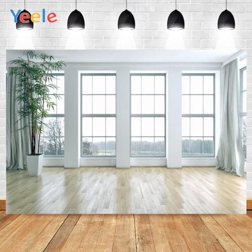 Yeele Interior White wall And Window Farm Green Plants Background Photophone Photography Backdrops for Decor Customized Size