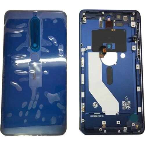 BINYEAE 5.5''Metal Battery Cover Rear Housing For Nokia 6.1 2018 TA-1043 TA-1045 TA-1050 TA-1054 TA-1068 With Fingerprint Sensor
