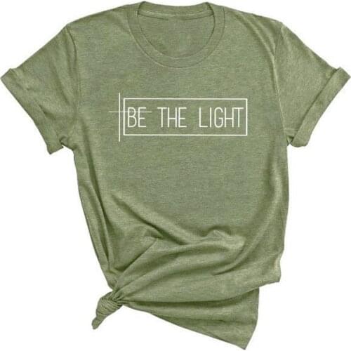 Christian Be The Light T-Shirt Causal Christian gifts for women Shirt Funny Faith Religion Grunge Bible Slogan Vintage tshirts