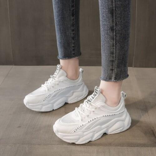 2021 Women Fashion Platform Breathable Mesh Sneakers Ladies Brand Casual Vulcanize Shoes for Woman Leather Womens Sports Shoes