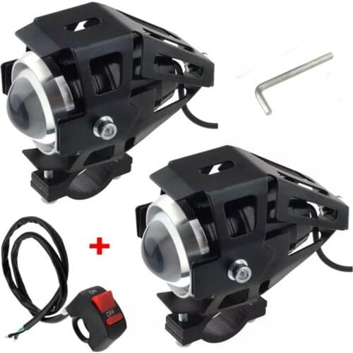 1 Pair U5 125W Motorcycle Headlight LED Moto Auxiliary Lightings DRL Motorbike Lamps Fog light Universal 12V For Bicycles Cars