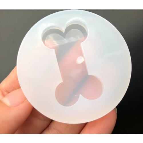 1pcs Silicone Resin Mold Dog Tag Bone With Hole Shape Epoxy Resin Mould For DIY Jewelry Accessories Making Tool Handmade Mold