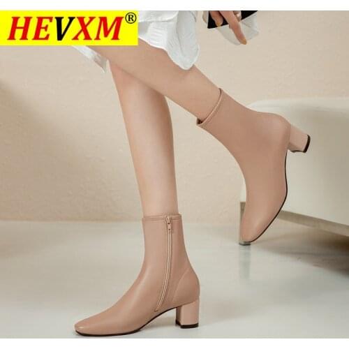 2021 NEW Spring Fashion Square head Ankle Chelsea Boots Women Tassels ZIP Sexy Ladies Leisure Shoes Bottines Femme Size 35-40