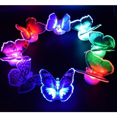 480pcs Led optical fiber butterfly light LED Night Light Baby Kids Room Wall sticker Light Lamp For Party gifts Favors SN1954