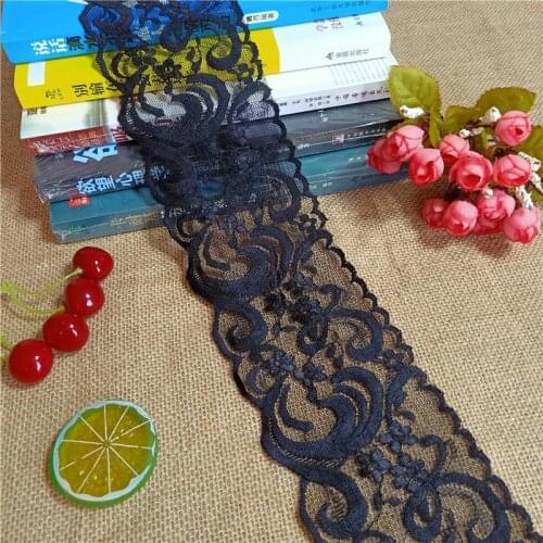 9.2cm S1353 High Quality gray Elastic Colorful Lace Ribbon Trims Lace Trim For DIY crafts material gift packing lace