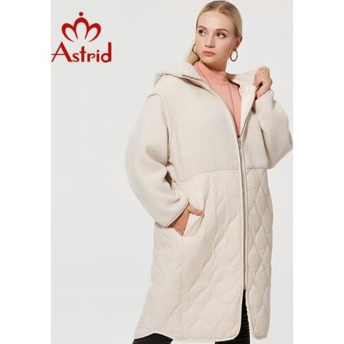 Astrid 2021 winter jacket Hooded long plus size parkas womens winter jackets faux Fur tops Fashion stitching coat women AM-7542