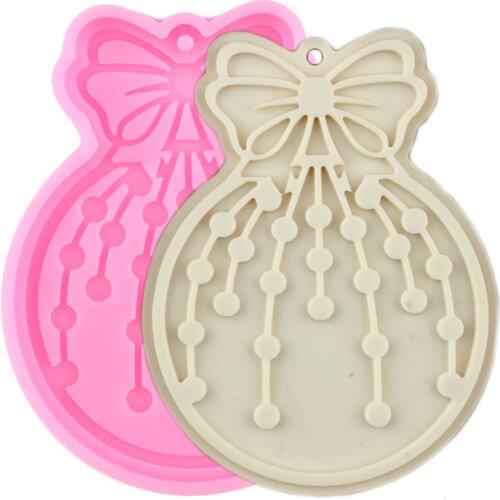 Bow Silicone Mold Round Epoxy Resin Keychain Making Necklace Molds DIY Handmade Jewelry Mould Fondant Cake Decorating Tools
