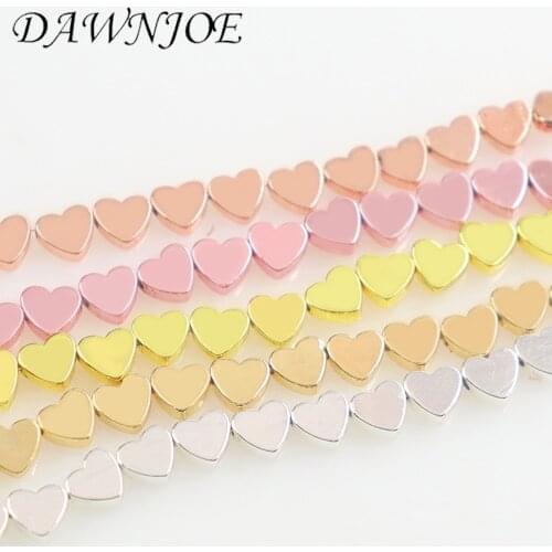 New 16 color 6mm 8mm Natural Stone Hematite Pink Heart Spacer Beads For jewelry Making DIY bracelets jewelry components