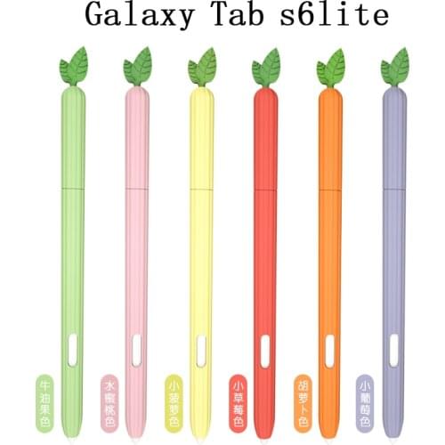 For Samsung Galaxy Tab S6 Lite Pencil Case Cover Colorful for Tablet Tab S6Lite S Pen Bag Non-slip Protection Silicone Sleeve