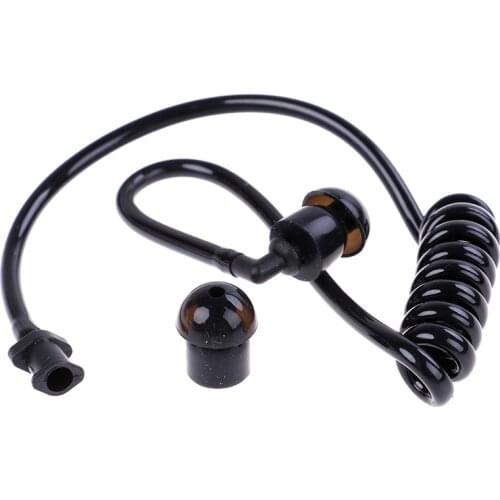 Black replacement coil acoustic air tube earplug for radio earpiece headset
