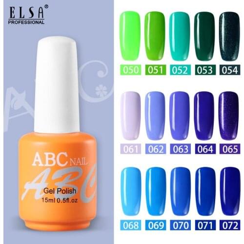 ELSA 15ML Gel Polish Set All For Manicure Semi Permanent Vernis Top Coat UV LED Gel Varnish Soak Off Nail Art Gel Nail Polish