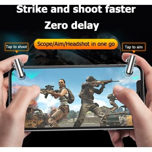 GT01 1 Pair PUBG Mobile ABS+Alloy Clear Trigger Grip Gamepad Fire Button Phone Controller 24 X 37 X 10mm/0.94 X 1.46 X 0.39"