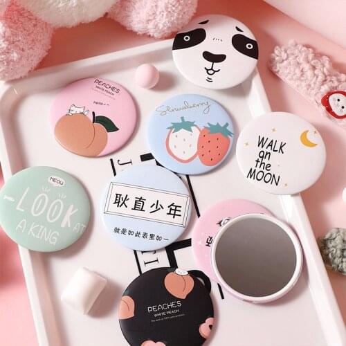 Multi Styles Round Makeup Mirror Cartoon Pattern Portable Compact Pocket For Women Girl Cosmetic Small Compact Mirrors
