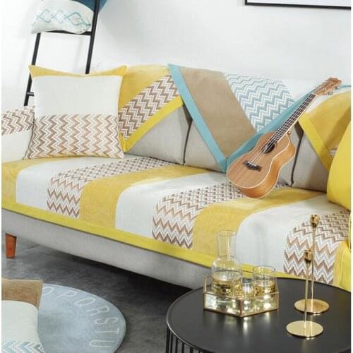 Non Slip Chenille Fabric Sofa Cushion Living Room High Grade Four Season Couch Towel Cover Many Style Choose From