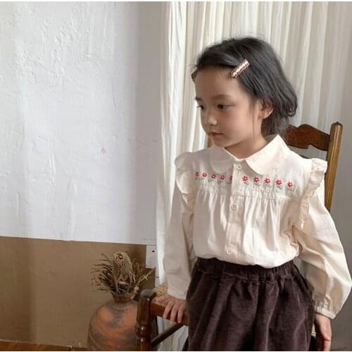 2021 new style girls shirt fashion autumn cotton kids top 2-7 years YU957