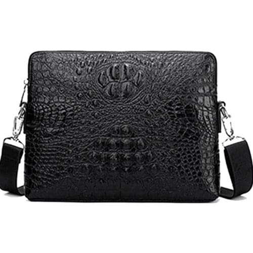 2020 New Mens Shoulder Bag Crocodile Pattern High-Quality Black brown Men Bags Business Leather Men Messenger Bag