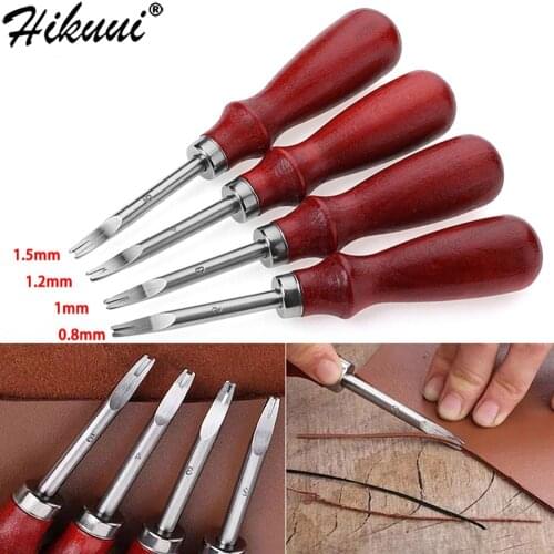 Leather Edge Beveler Steel Blade Wood Handle Leather Skiving Beveling Knife Trimmer Practical DIY Leather Craft Cutter Tools