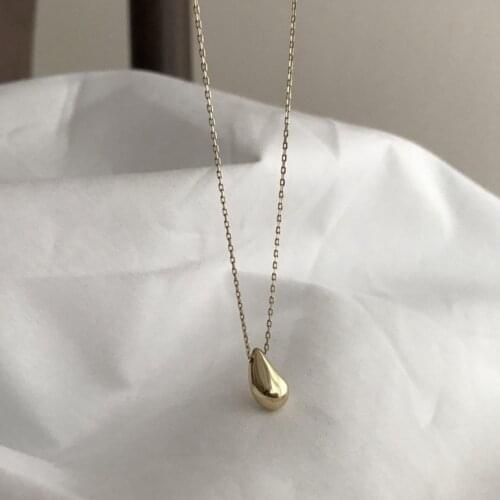 S925 Water Drop Necklace Clavicle Chain INS Female Simple Wild Fashion Trend Pendant Birthday Gift Banquet Party Jewelry