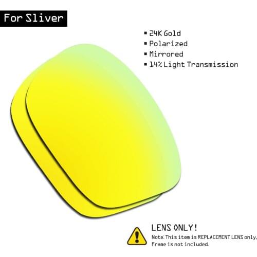 SmartVLT Polarized Sunglasses Replacement Lenses for Oakley Sliver - 24K Gold